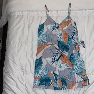 Tropical designed romper.